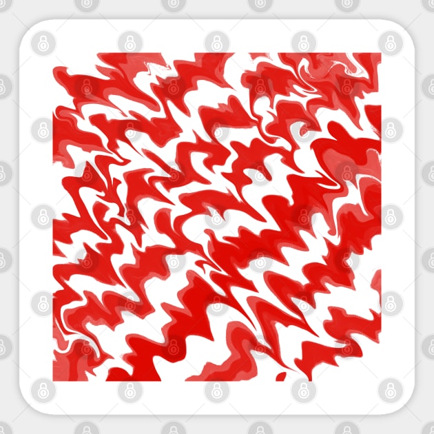 Candy Cane Liquid Flames Pattern Sticker by Rebekah Thompson